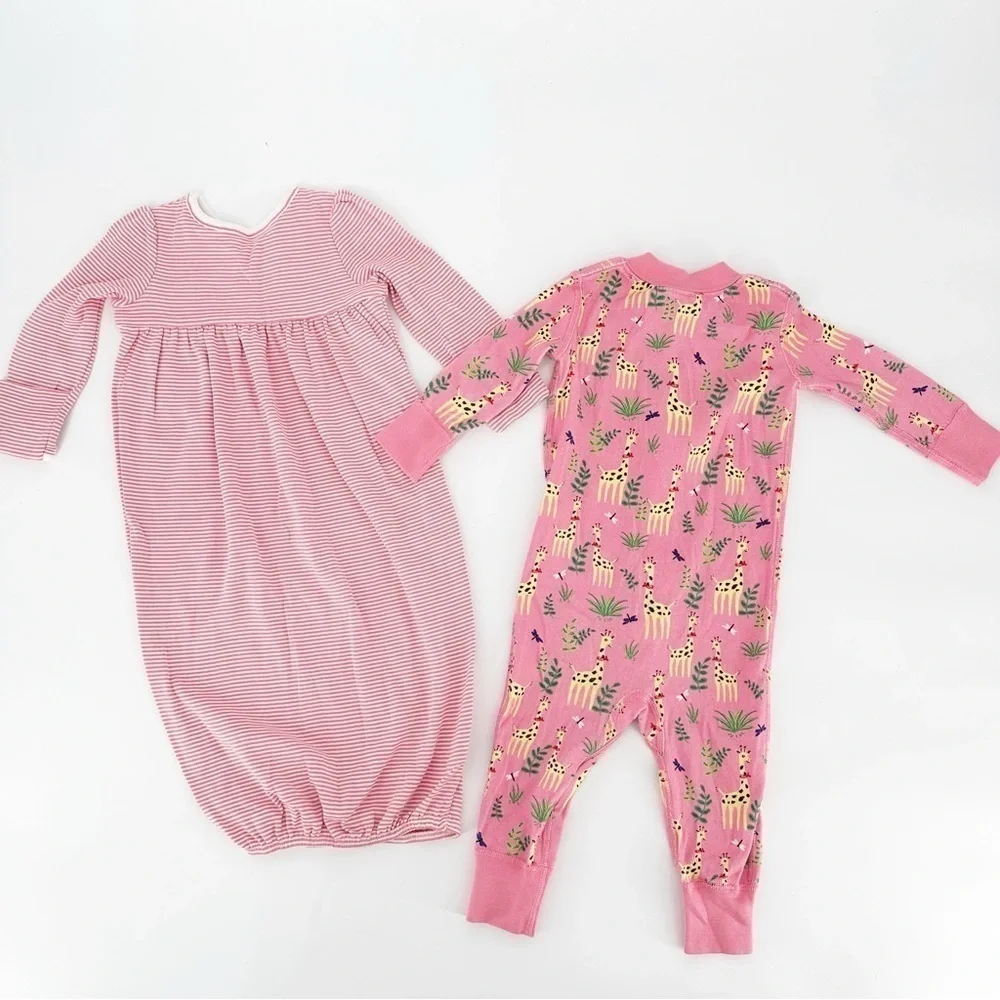 Hanna Andersson Giraffe Ralph Lauren Bundle Sleeping Gown Sleeper 6-12M